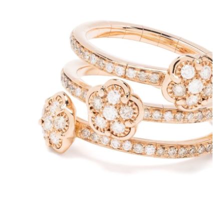 anillo Figlia dei Fiori en oro rosa de 18kt con diamantes 