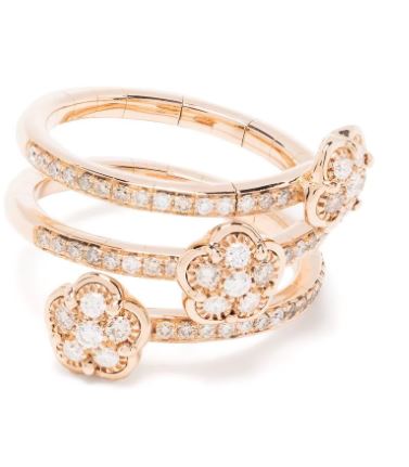 anillo Figlia dei Fiori en oro rosa de 18kt con diamantes 
