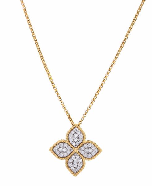 collar Princess Flower en oro amarillo de 18kt con diamantes 