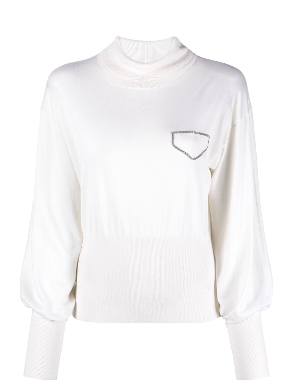 Monili-detail knitted jumper