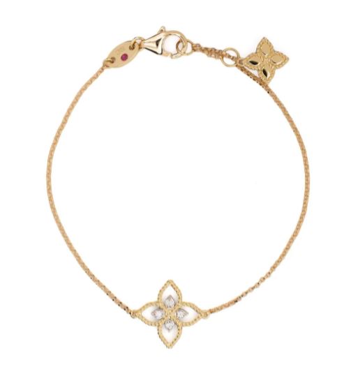 pulsera Princess Flower en oro amarillo de 18kt con diamantes 