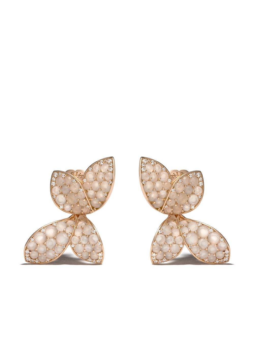18kt rose gold Giardini Segreti diamond stud earrings