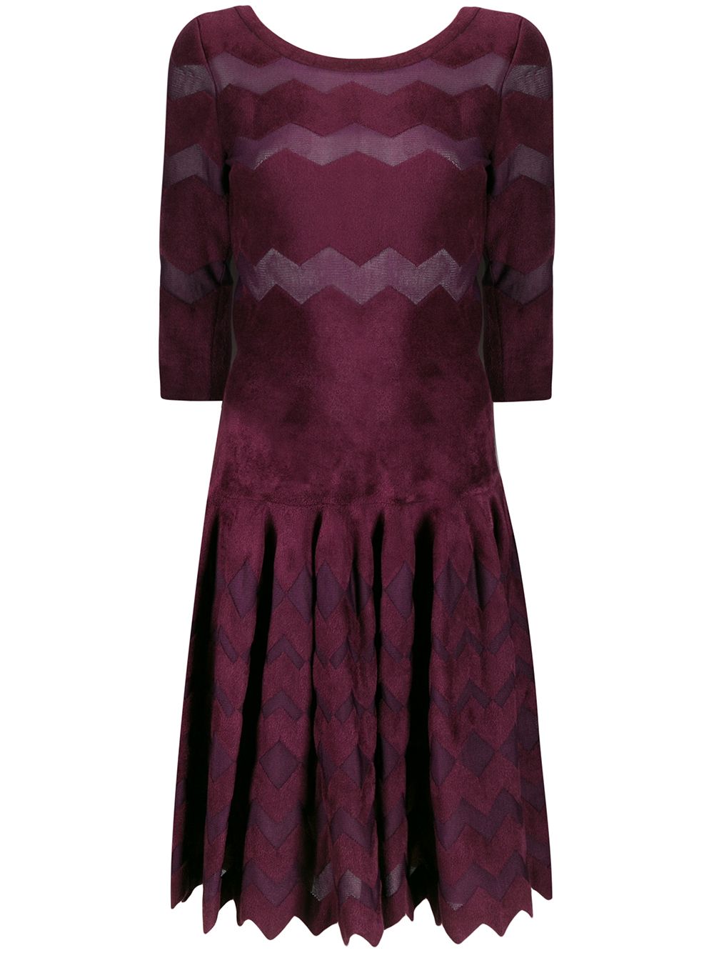 vestido midi con motivo de chevron