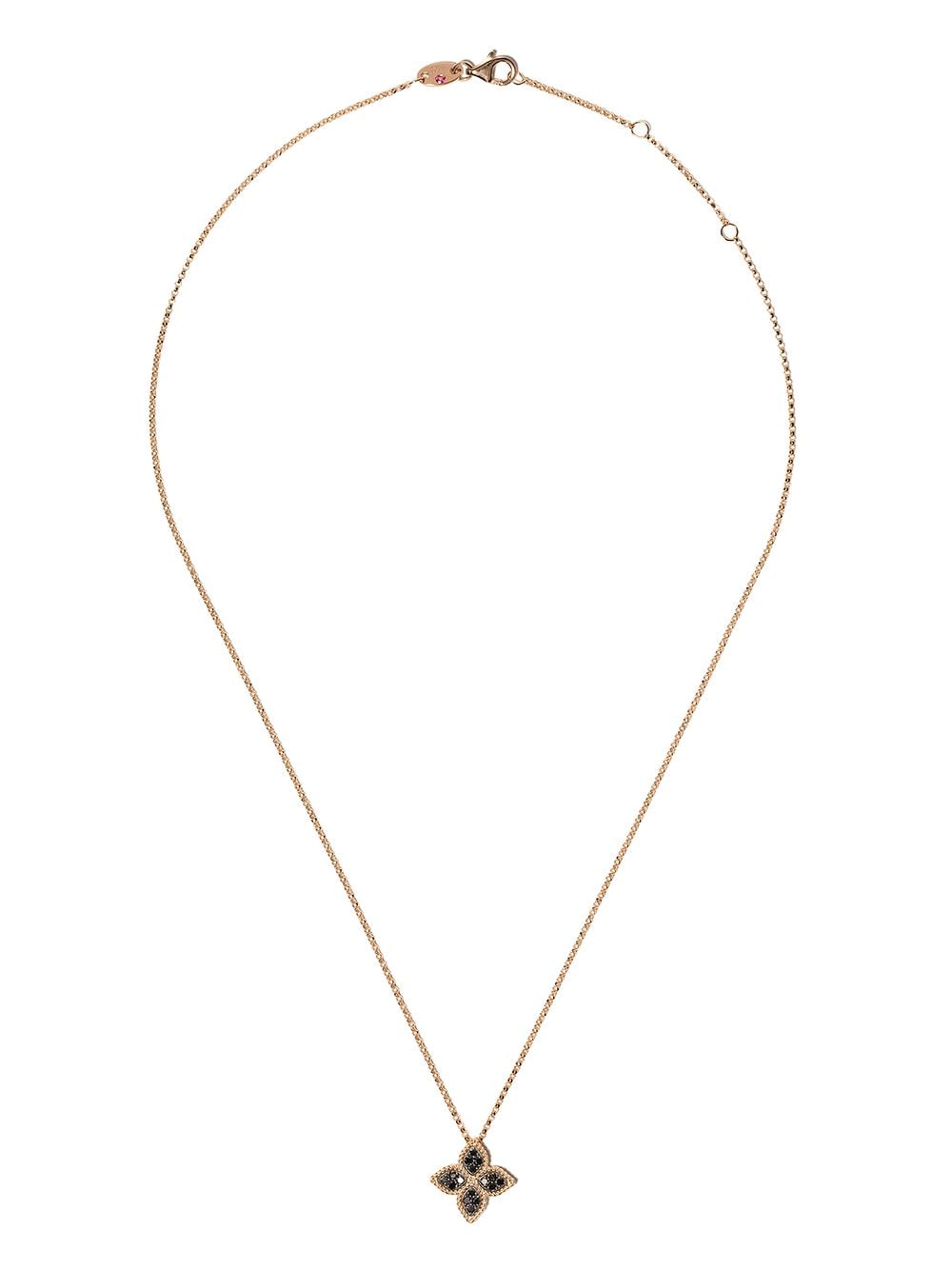 18kt rose gold diamond Princess Flower necklace