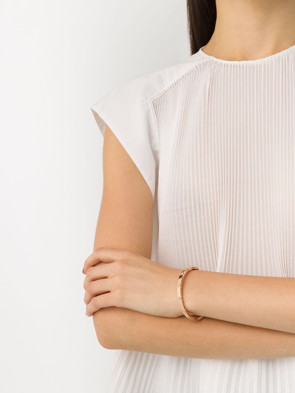 18kt rose gold diamond Love in Verona bangle bracelet