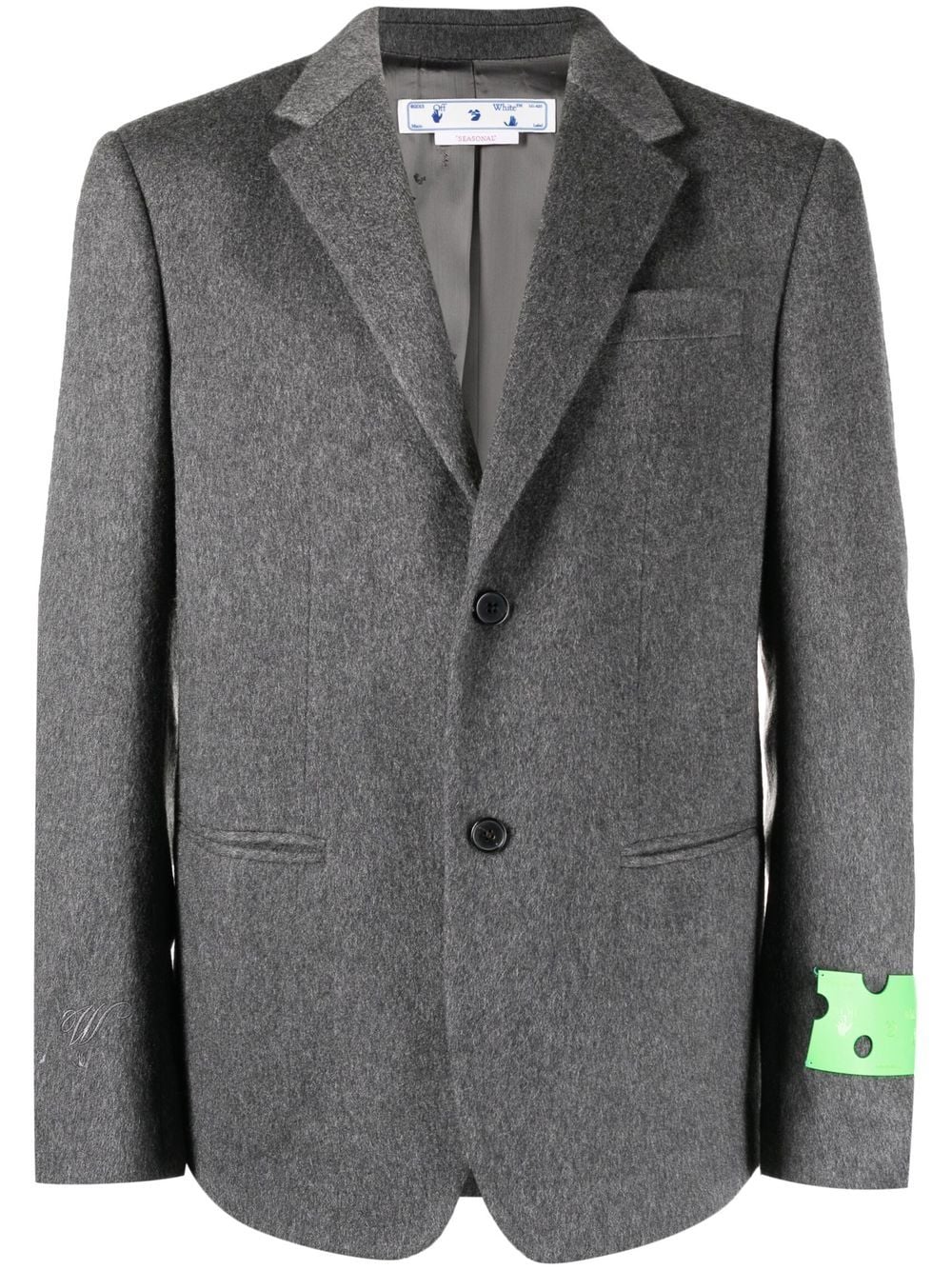 blazer con parche del logo y botones 