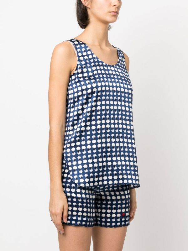 polka-dot silk top