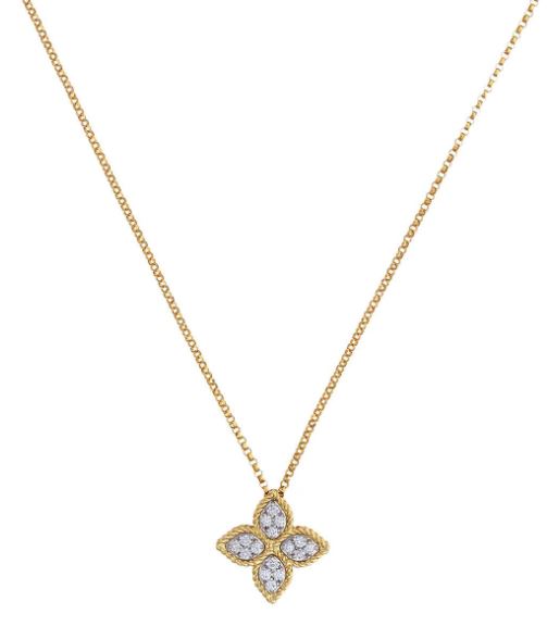 collar Princess Flower en oro amarillo de 18kt con diamantes 