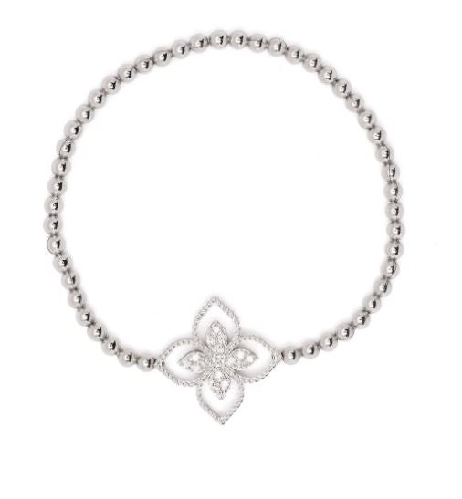 pulsera Princess Flower Dubai en oro blanco de 18kt con diamantes 