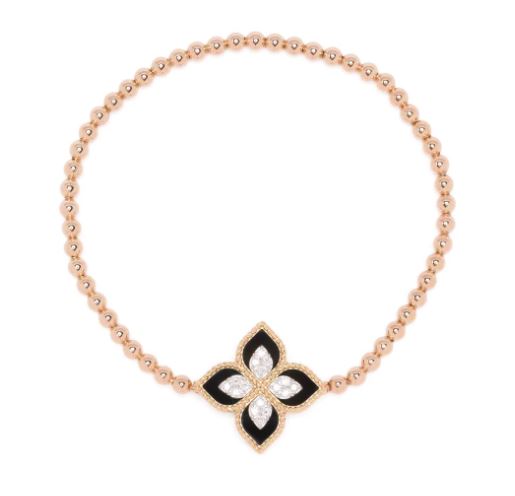 18kt rose gold Princess Flower jade diamond bracelet
