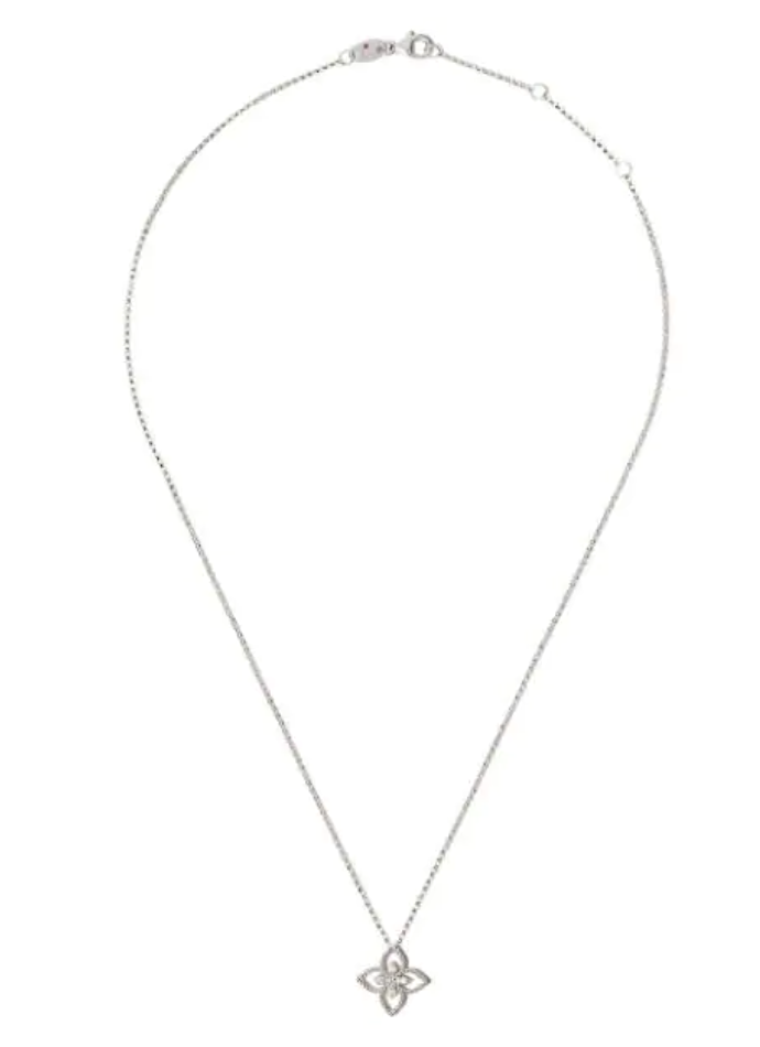 collar Princess Flower en oro blanco de 18kt con diamantes 