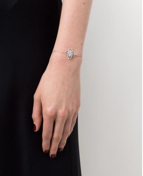 pulsera Princess Flower Dubai en oro blanco de 18kt con diamantes 