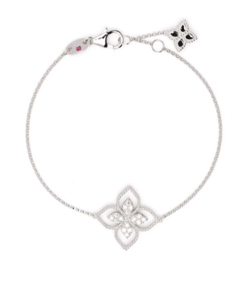 pulsera Princess Flower Dubai en oro blanco de 18kt con diamantes 