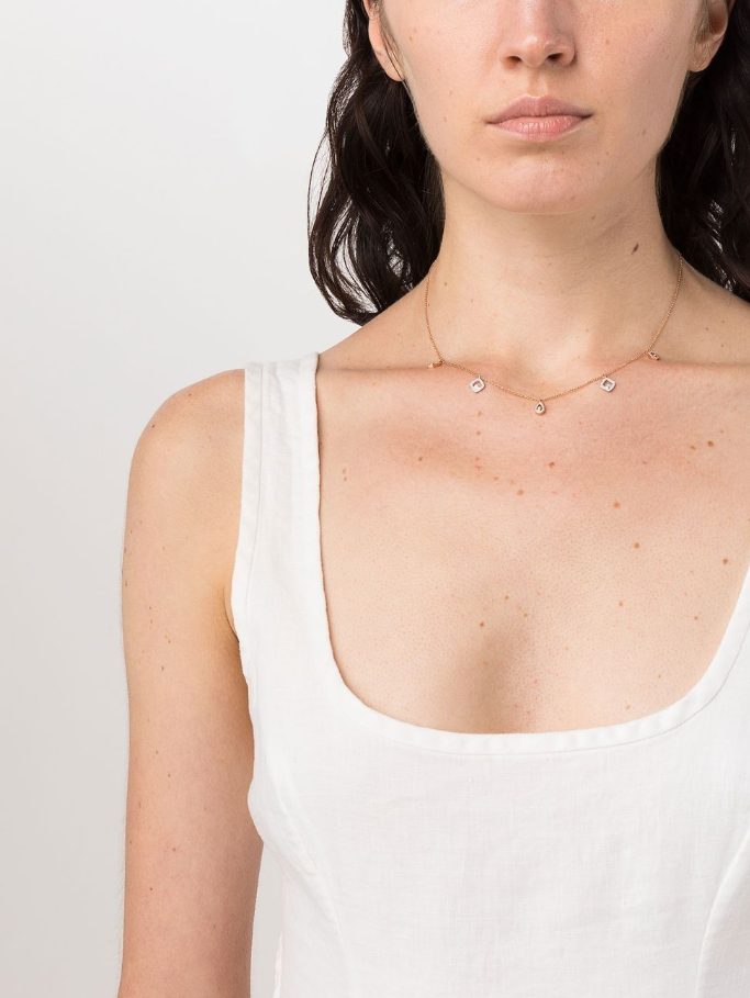 18kt gold Vega diamond charms necklace