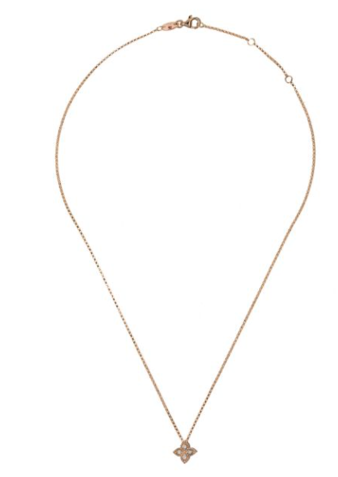 collar Princess Flower en oro rosa de 18kt con diamantes 
