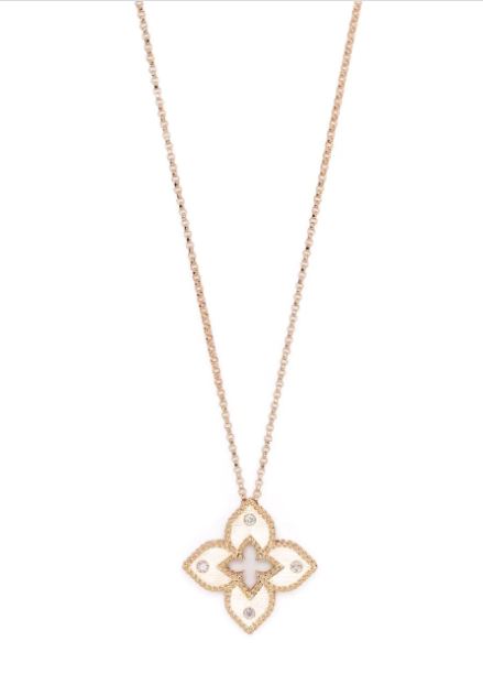 collar Veneciano en oro rosa de 18kt con diamantes