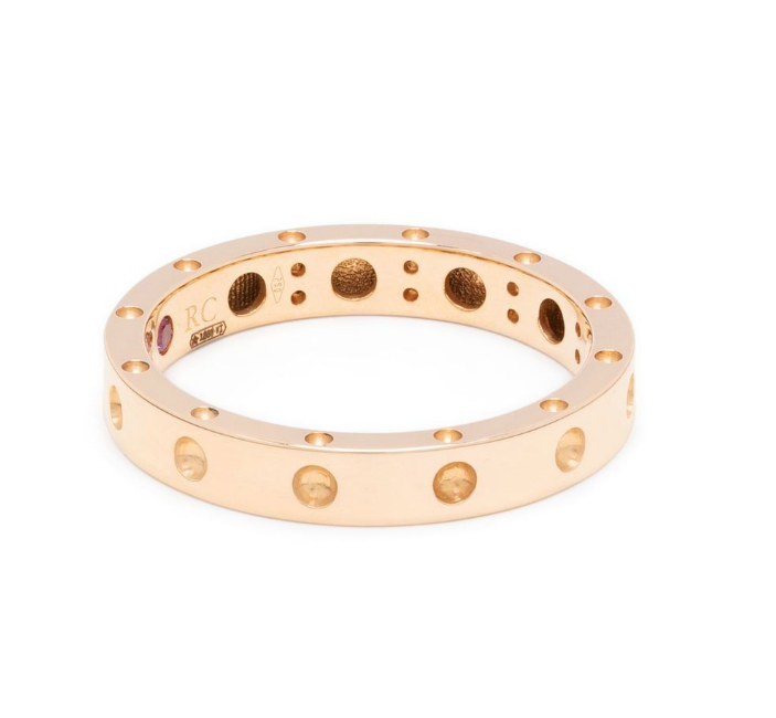anillo Pois Moi en oro rosa de 18kt con banda fina 
