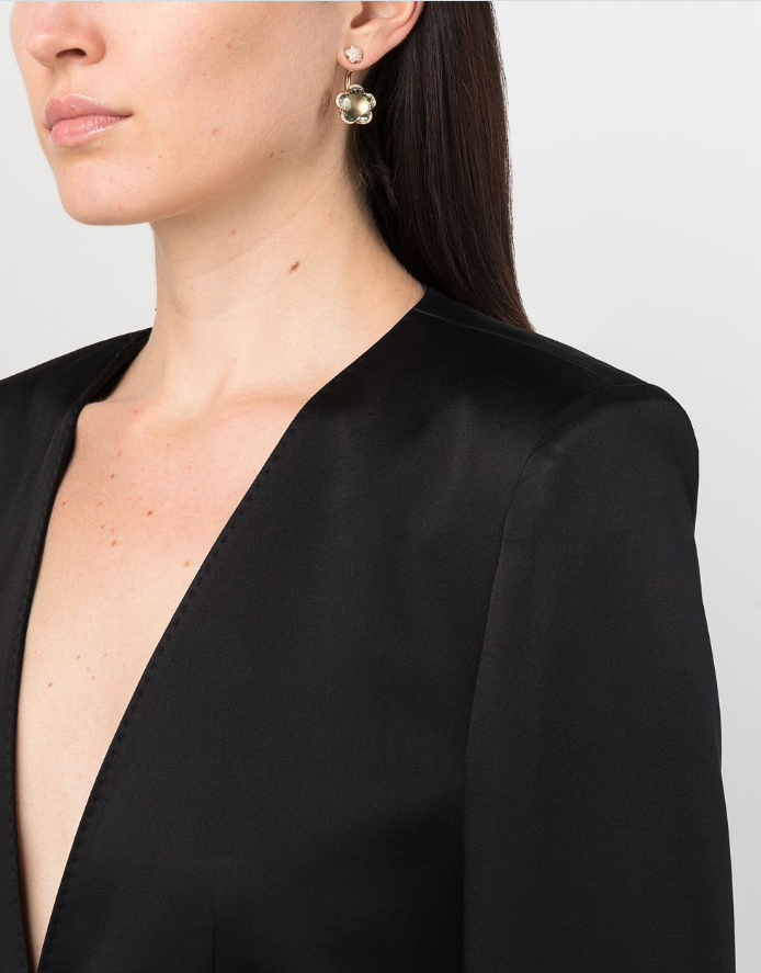 aretes Ton Joli en oro rosa de 18kt con prasiolita y diamantes 
