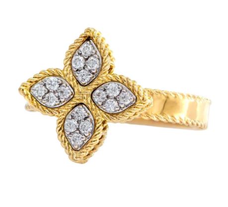 anillo Princess Flower en oro amarillo de 18kt con diamantes 