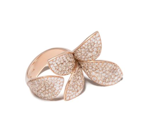 anillo Giardini Segreti en oro rosa de 18kt con diamantes 