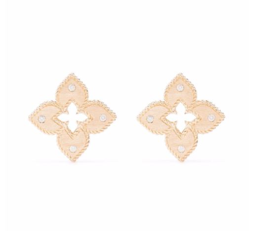aretes Princesa veneciana en oro rosa de 18kt con diamantes 