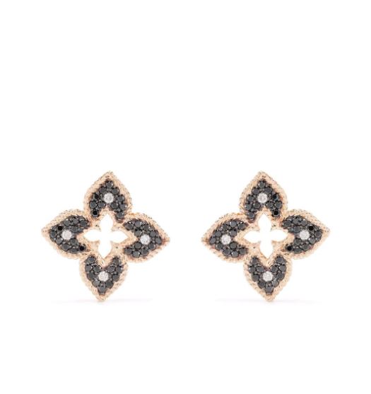 aretes Princesa veneciana en oro rosa de 18kt con diamantes 