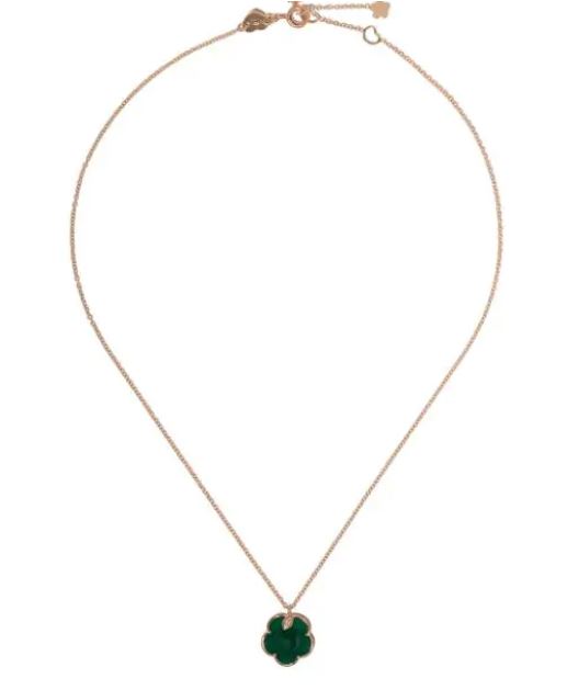 ágata verde Bon Ton en oro rosa de 18kt y diamante