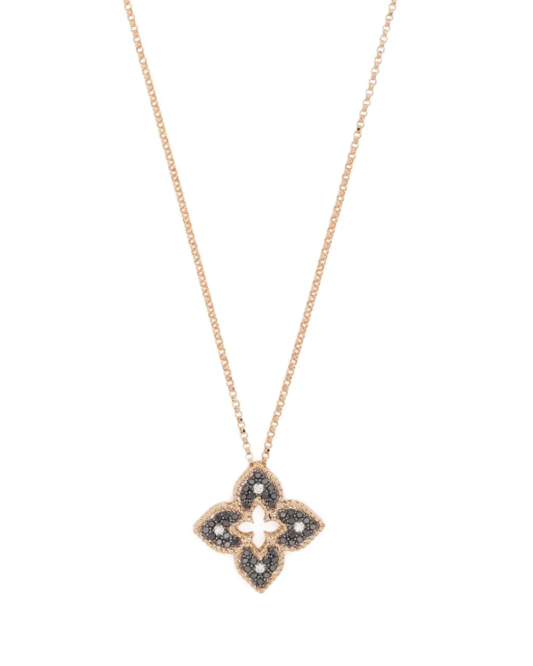 colgante de princesa veneciana en oro rosa de 18kt con diamantes