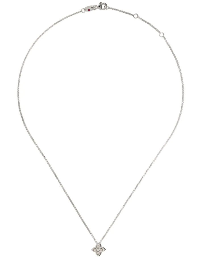 collar Princess Flower en oro blanco de 18kt con diamantes 