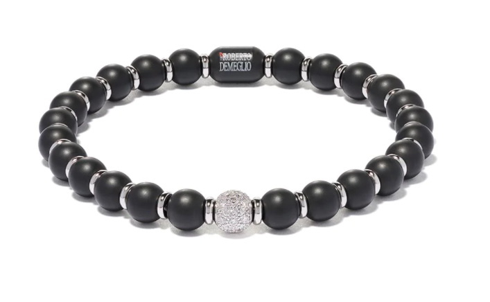 pulsera Sfera en oro blanco de 18kt, cerámica negra y diamantes 