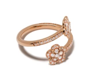 anillo Figlia dei Fiori en oro rosa de 18kt con diamantes 