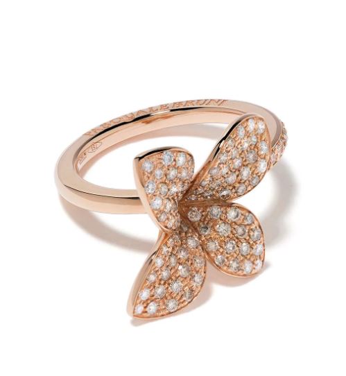 anillo Petit Garden en oro rosa de 18kt con diamantes 
